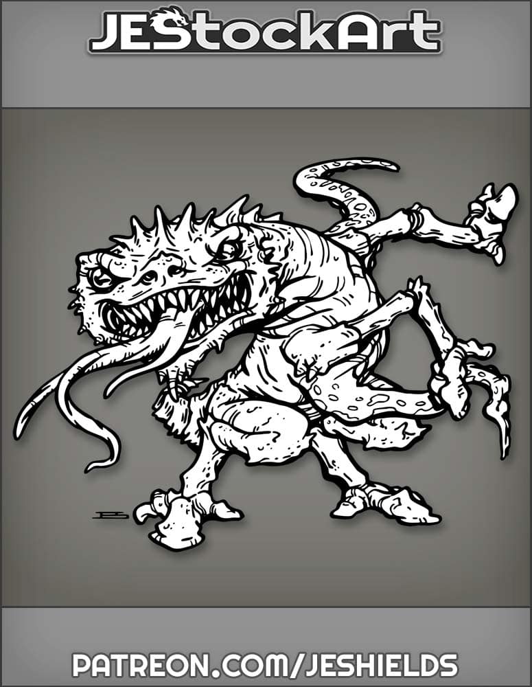 Crawling Monster With Legs And Tentacles Without Background by Jeshields