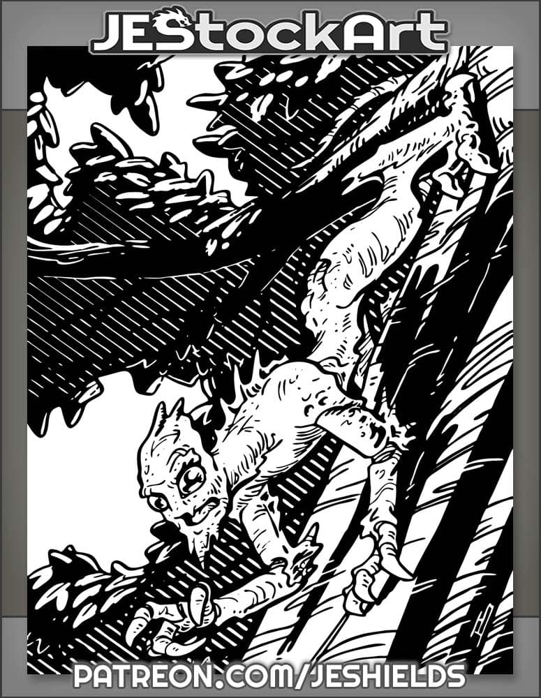 Curious Old Stick Bug Creature Crawls Down Tree by Jeshields