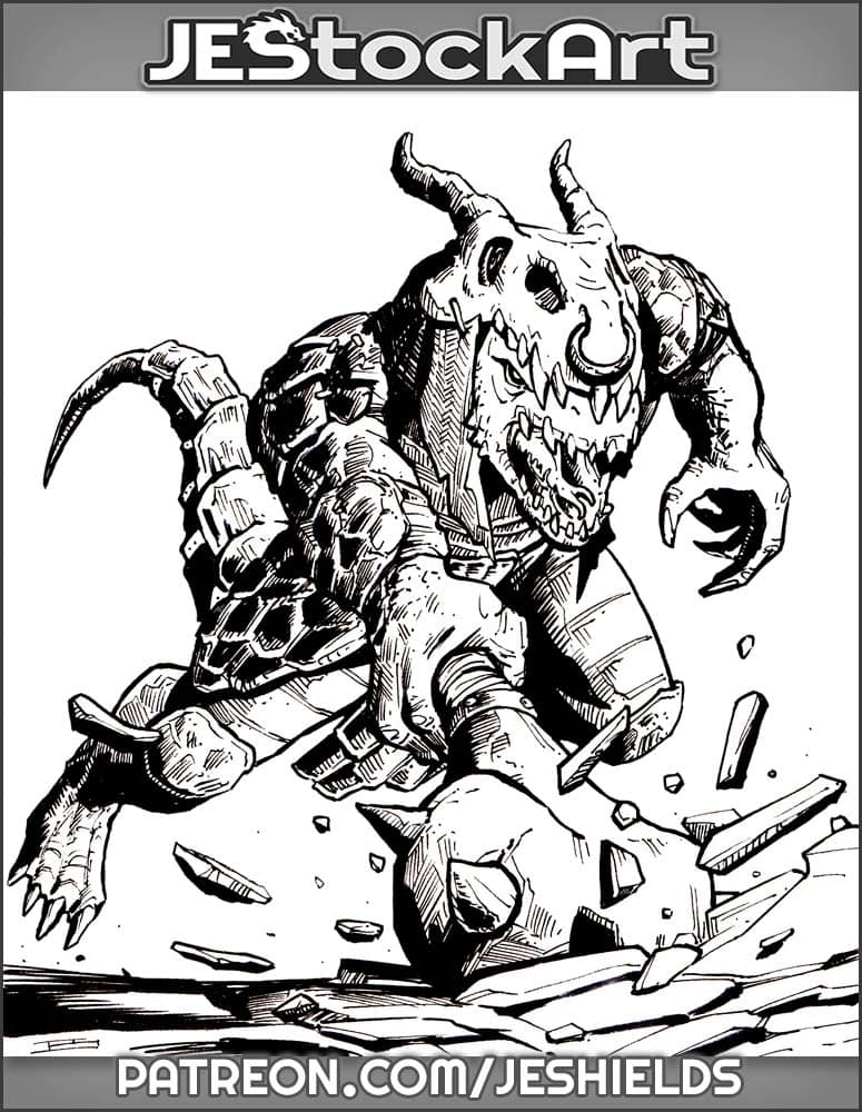 Draconian Lizard Man With Mace by Jeshields