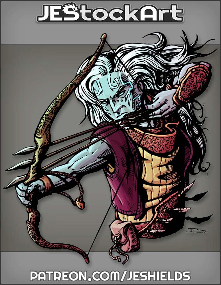 Elemental Elven Archer Firing Triple Shot by Jeshields