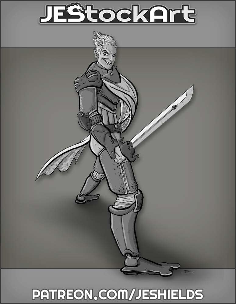 Elven Swordsman in Frog Armor by Jeshields