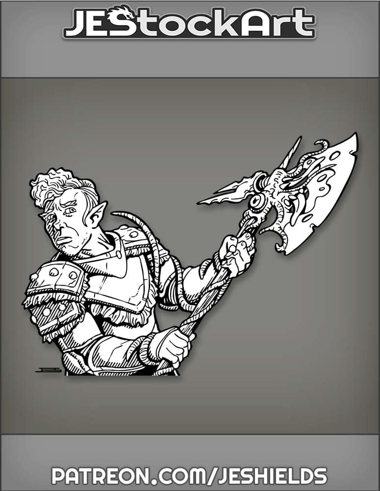 Elven Warrior With Poofy Hair Resists An Evil Axe by Jeshields