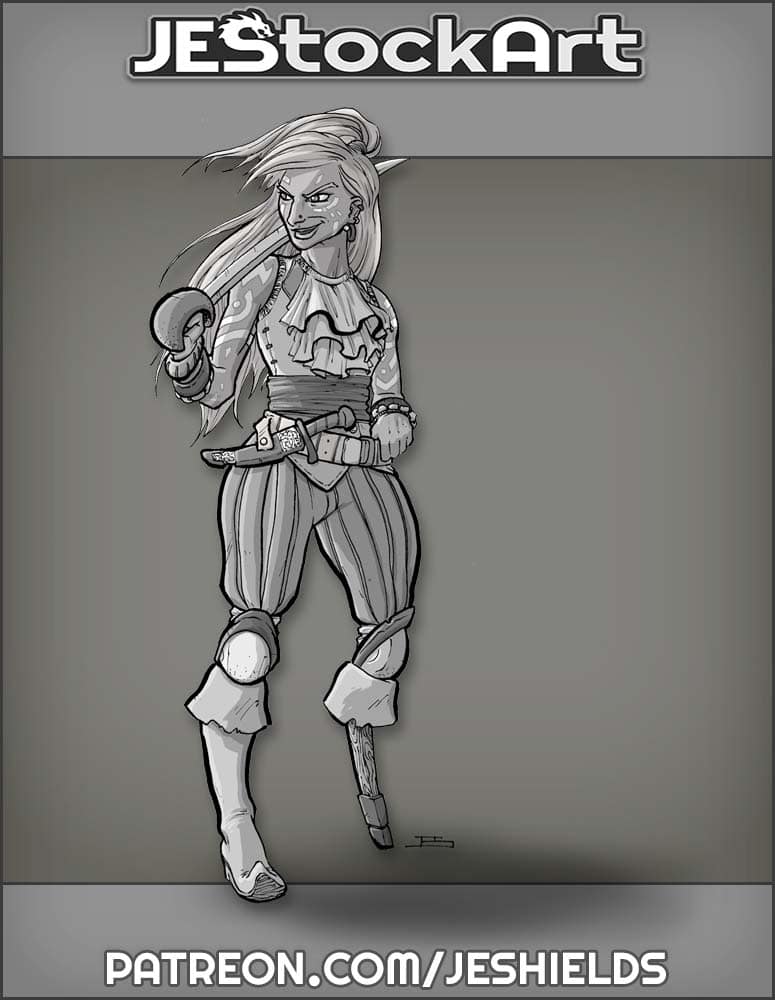 Female Atlantean Pirate with Peg Leg by Jeshields