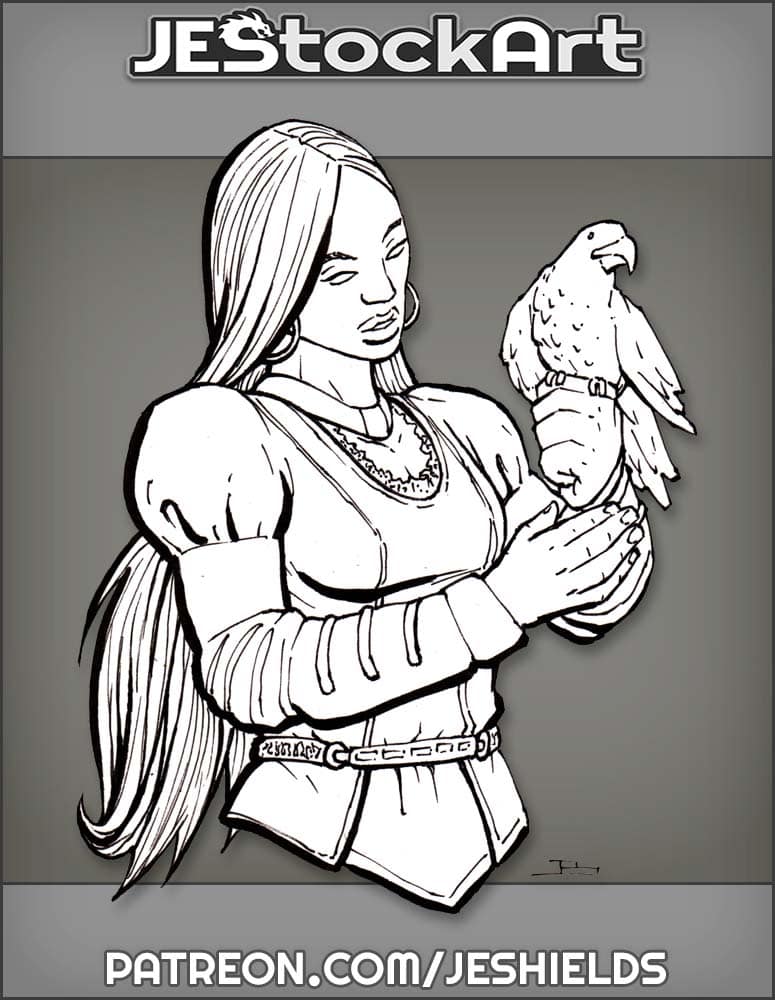 Female Falconer with Dark Skin by Jeshields