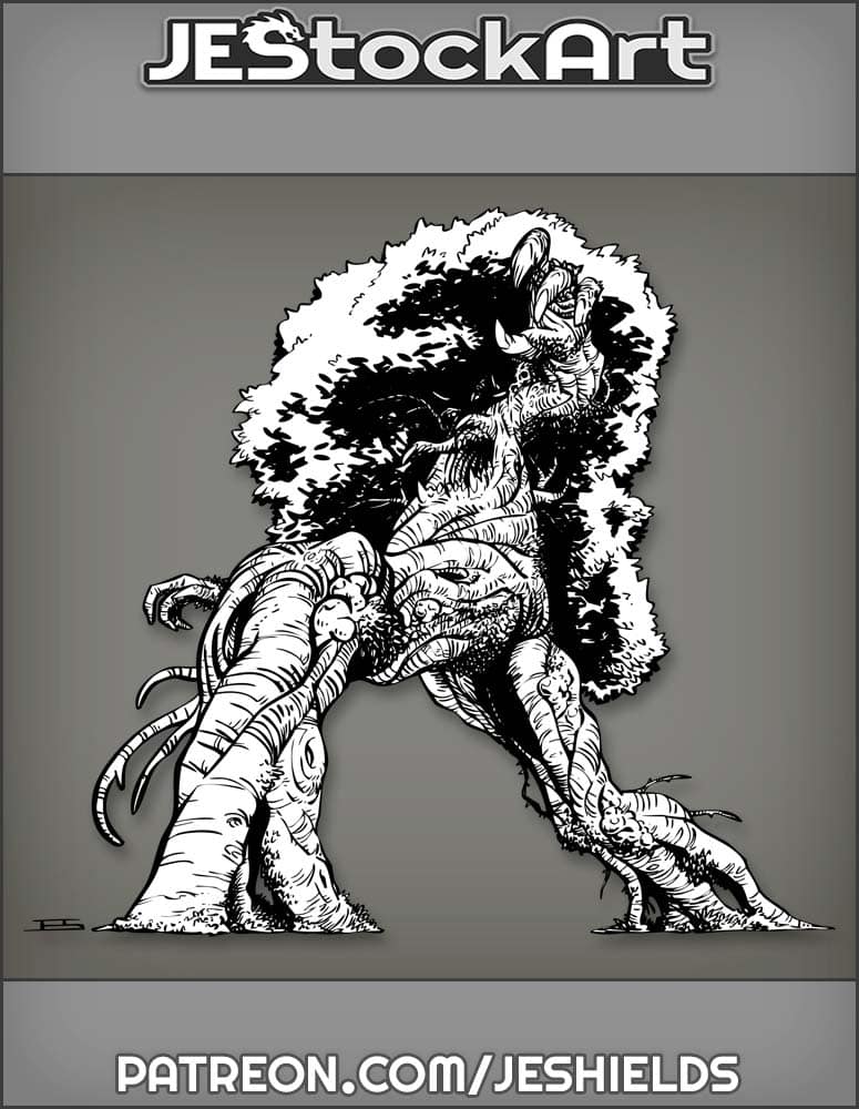 Giant Humanoid Alien Tree With Shadowed Face by Jeshields