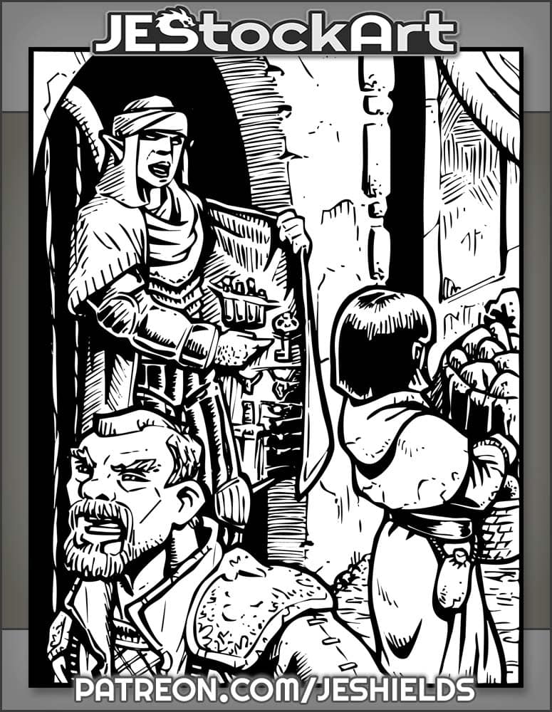 Goblin Rogue Peddles Wares To Busy Market by Jeshields