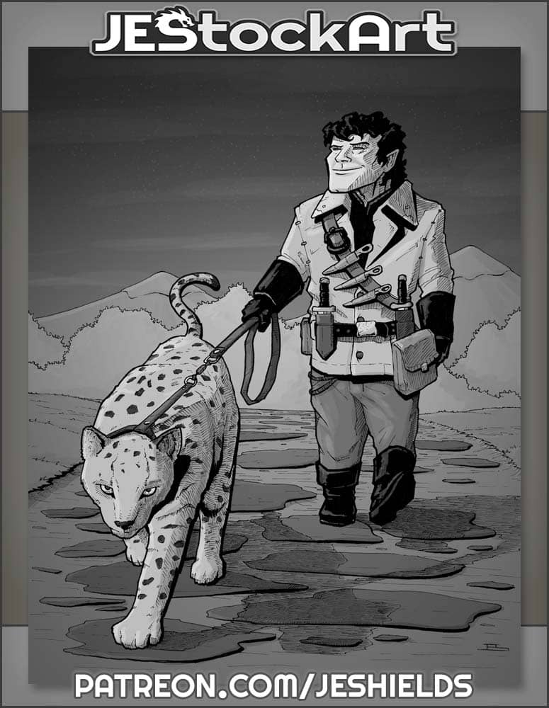 Halfling Rogue with Feline Pet by Jeshields