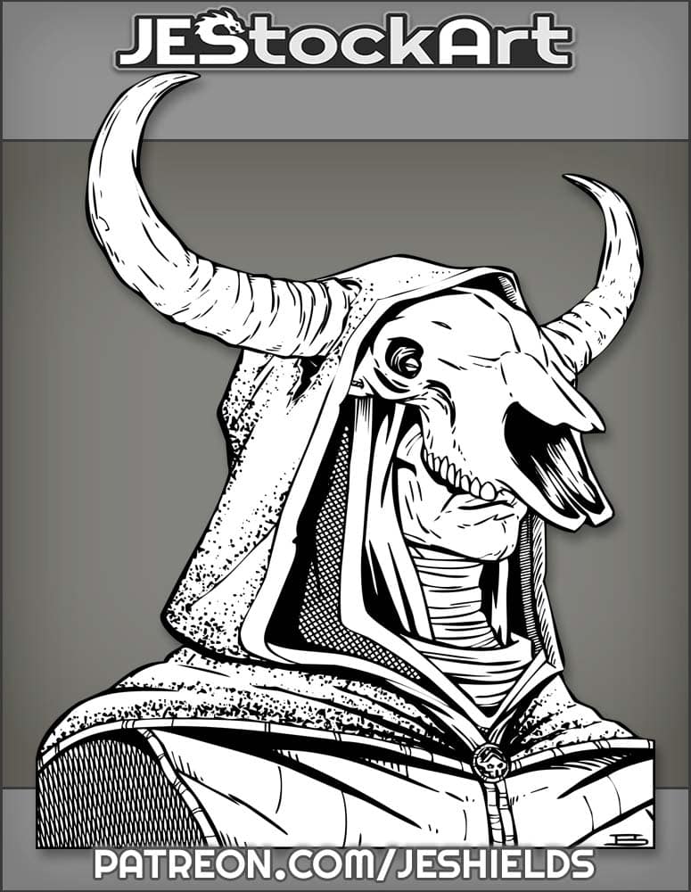 Hooded Cultist With Bison Skull Mask by Jeshields