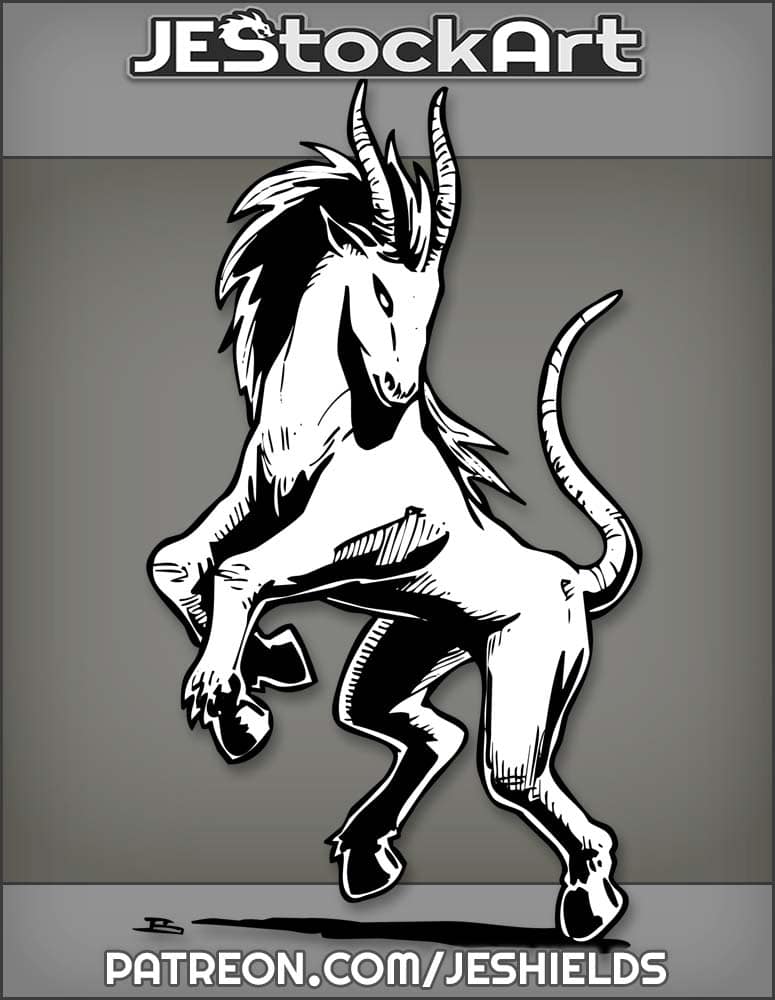 Horned Equestrian Creature With Long Tail And Mane by Jeshields