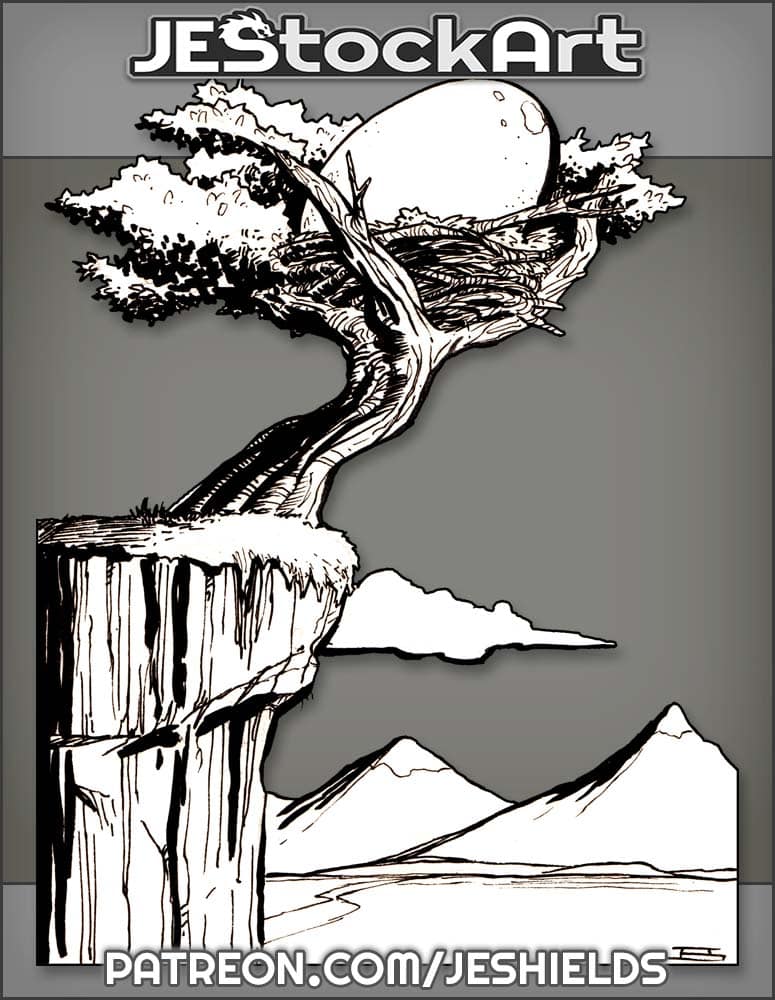 Large Egg In Tree Nest On Cliff by Jeshields