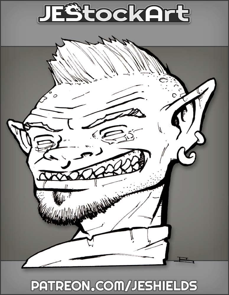 Portrait Of Sly Goblin With Feaux Hawk by Jeshields