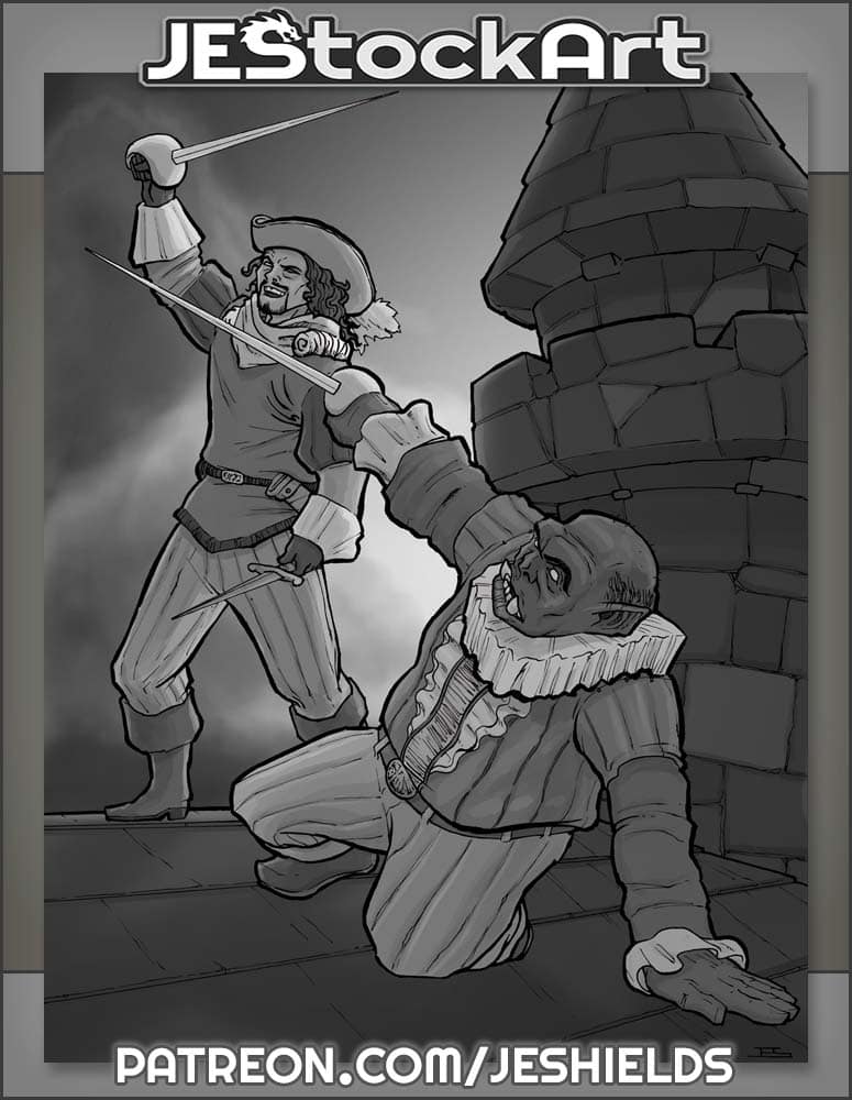 Renaissance Swordsmen on Rooftop by Jeshields