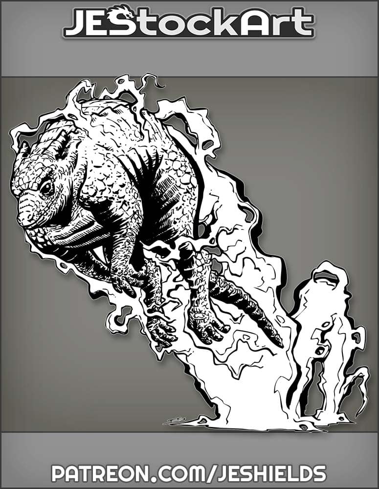 Reptilian Lightning Kangaroo In Mid Jump by Jeshields