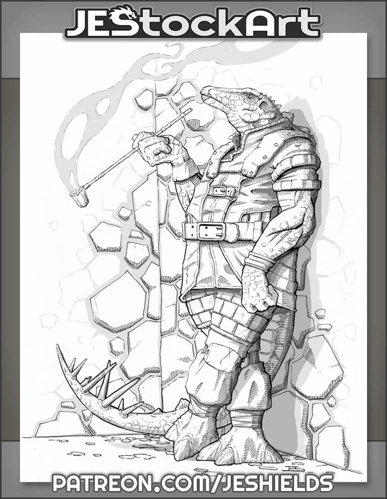 Reptilian Thinker Relaxing by Jeshields