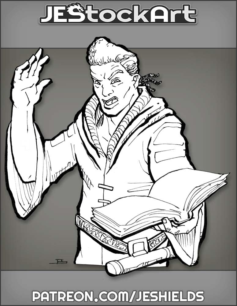 Robed African Mage with Tome by Jeshields