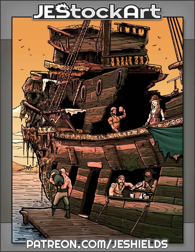 Salvaged Pirate Ship Turned Social Club by Jeshields