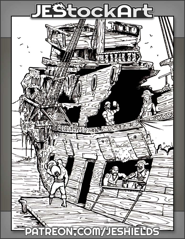 Salvaged Pirate Ship Turned Social Club by Jeshields