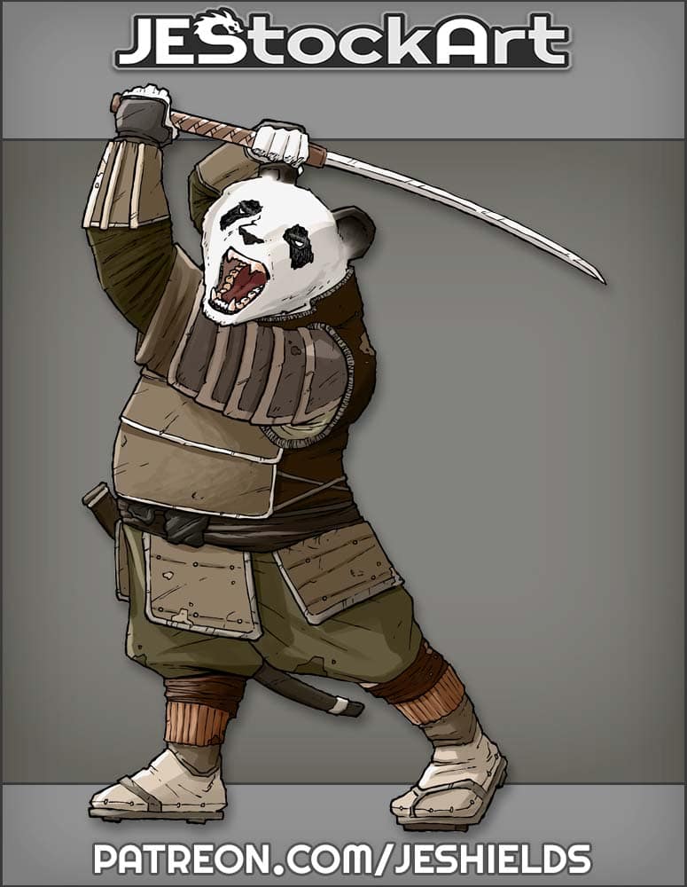 Samurai Panda With Katana Blade by Jeshields