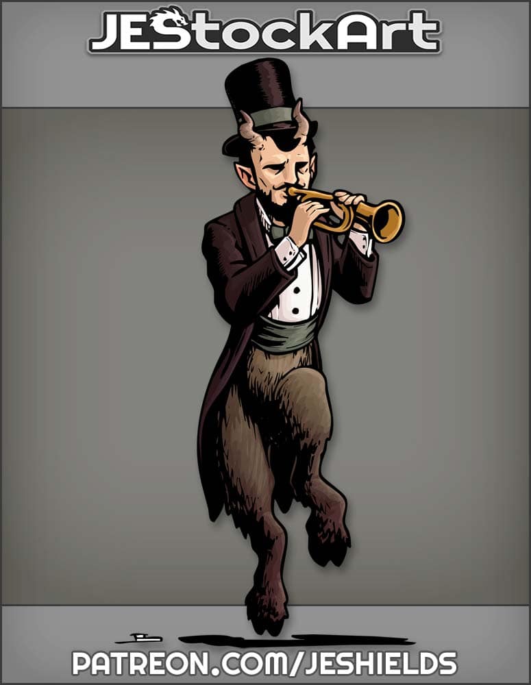 Satyr In Victorian Clothes Plays The Trumpet by Jeshields