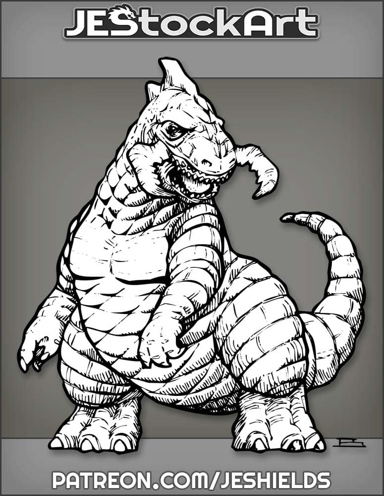 Scaled Chinasaur Kaiju With Mandibles And Small Arms by Jeshields