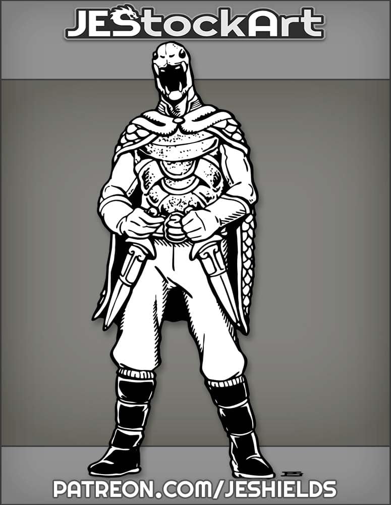 Serpent Themed Adventurer With Dual Blades by Jeshields