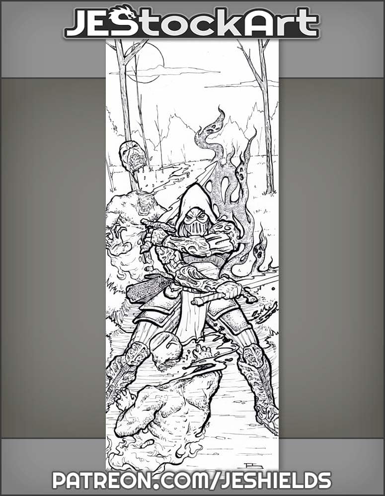 Spirit Slayer Wields Dual Swords in Haunted Woods by Jeshields