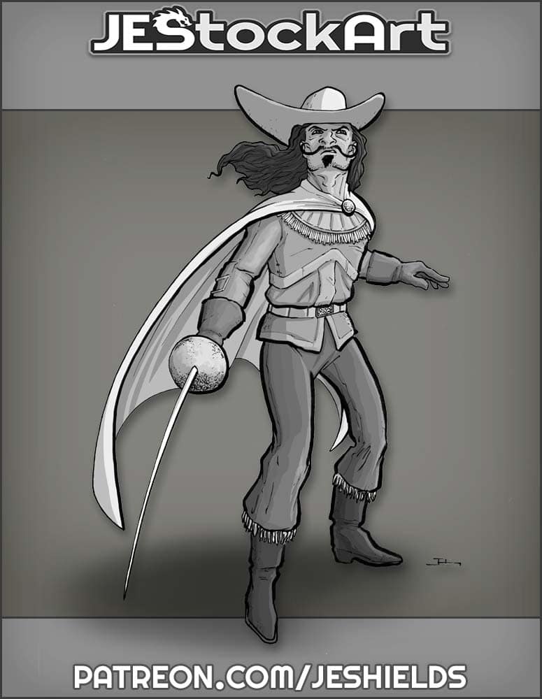 Stylish Musketeer with Rapier by Jeshields