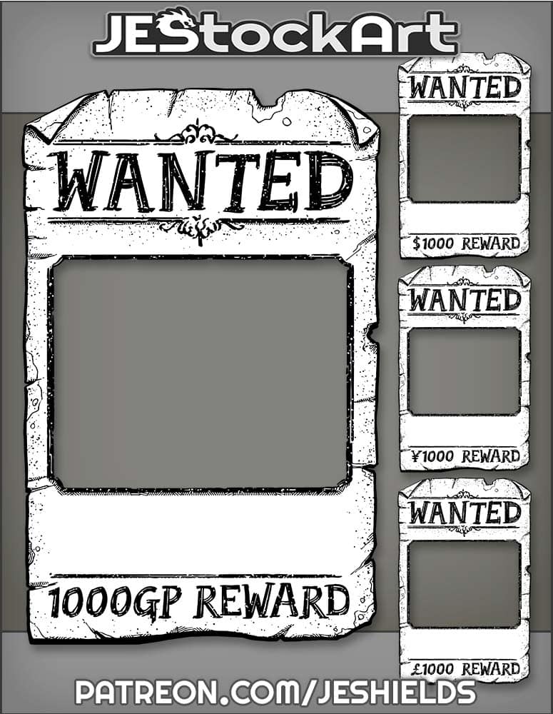 Tattered Wanted Poster in Various Currencies by Jeshields