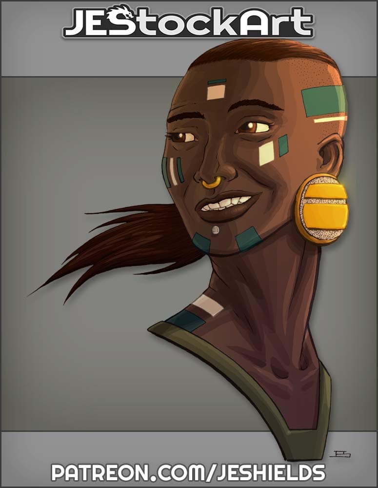 Tribal Woman With Nose Ring And Large Earrings by Jeshields