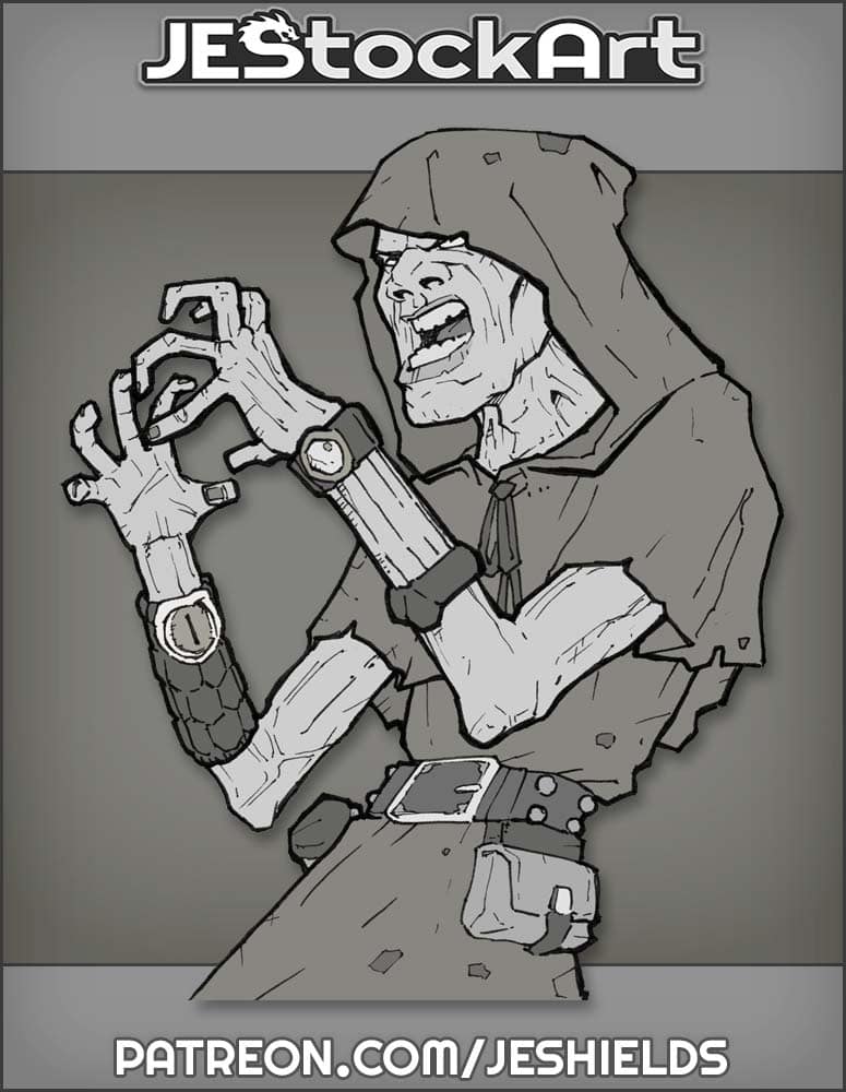 Withered Mage in Hooded Robe Prepares a Spell by Jeshields