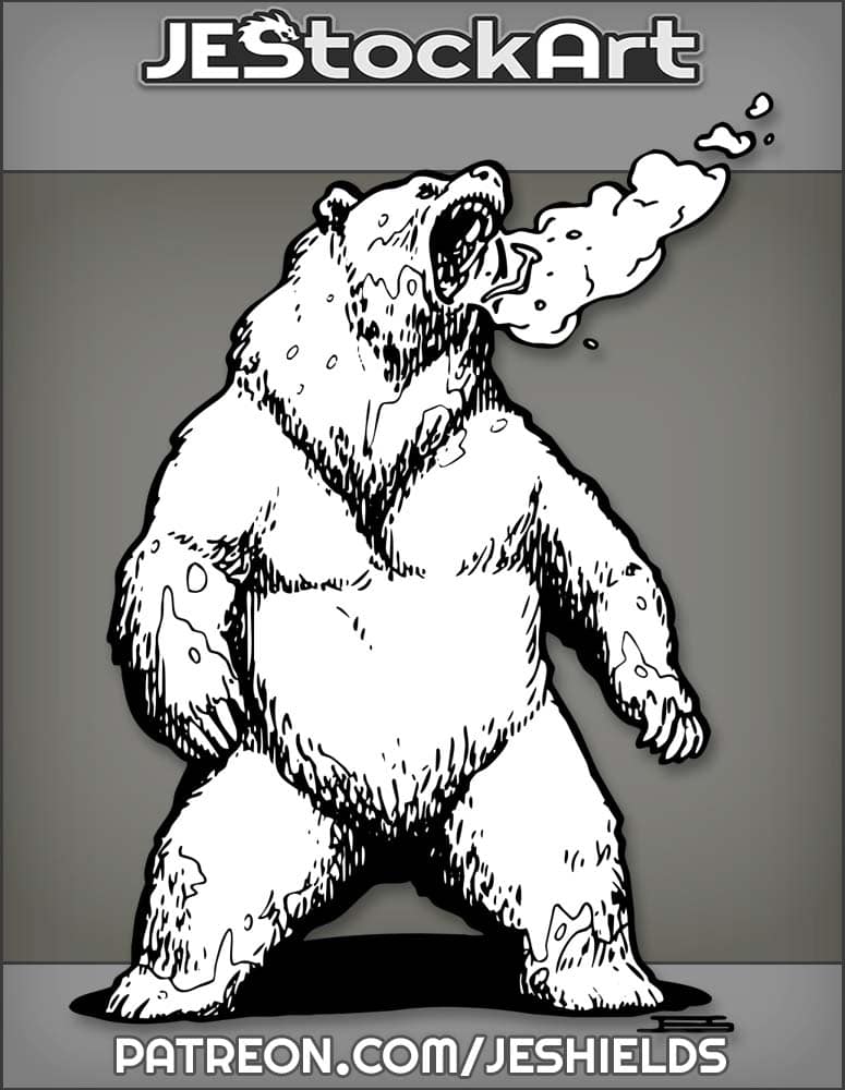 Bear Standing Upright Roars with Spit and Fog by Jeshields
