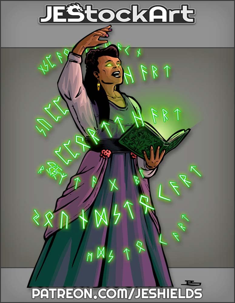 Elite Woman In Fancy Dress Sings Or Chants With Book by Jeshields