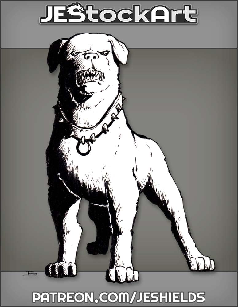 Guard Dog With Spiked Collar by Jeshields