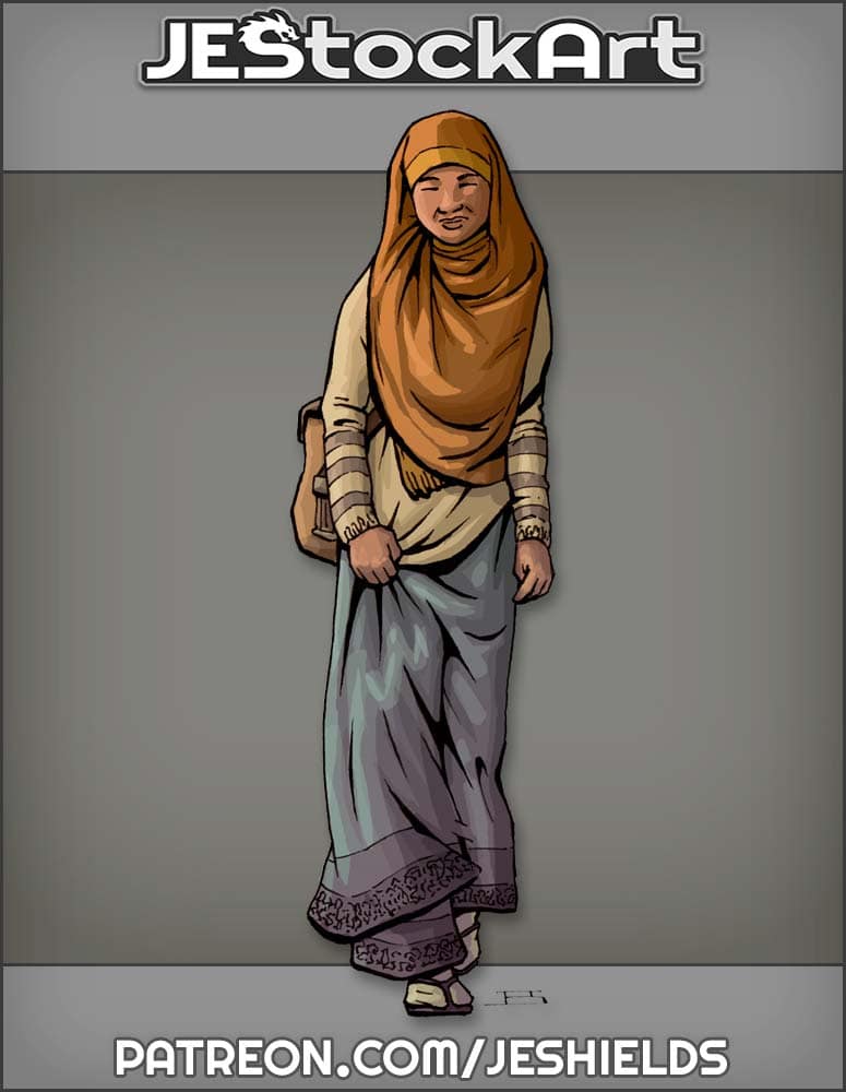 Middle Eastern Civilian Woman With Bag by Jeshields