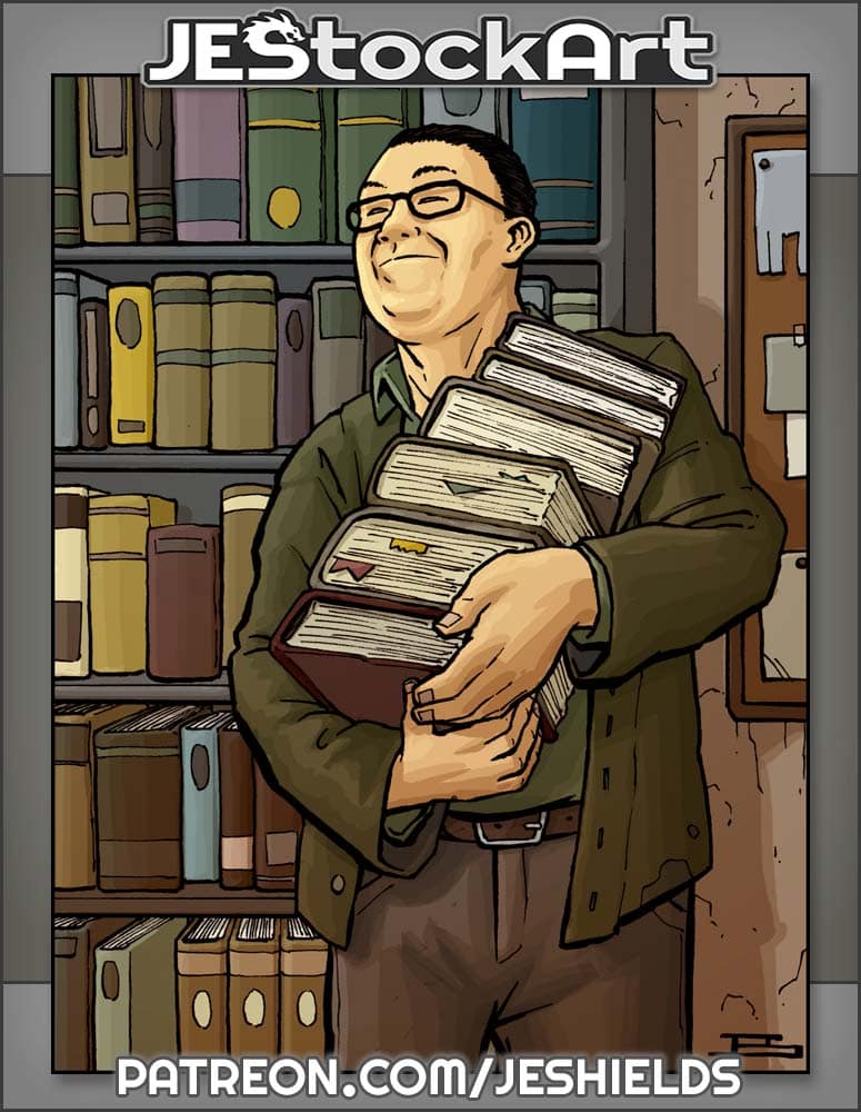 Pleasant Asian In Library With Books by Jeshields