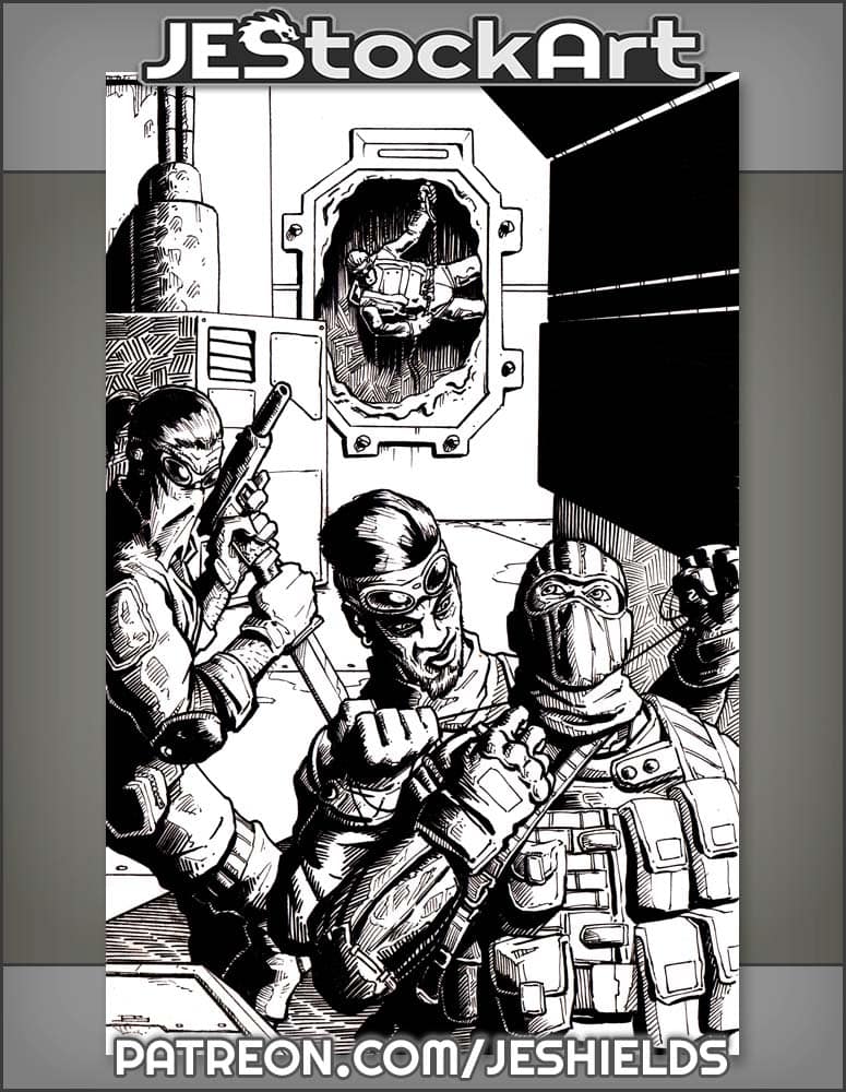 Spy Team Infiltrating Base by IW