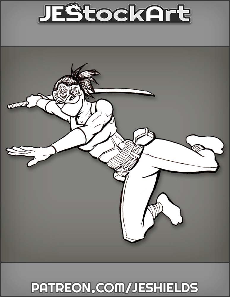 Urban Female Ninja With Katana by Jeshields