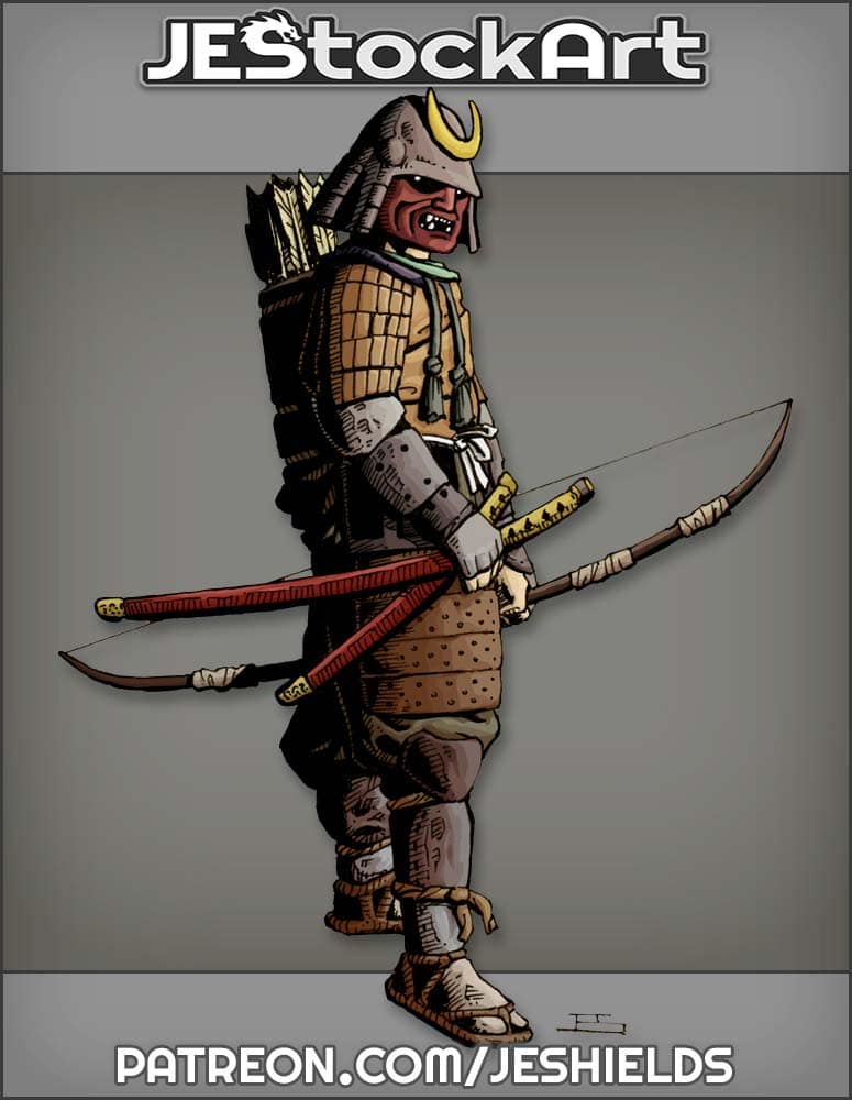 Samurai In Sengoku Armor With Bow by Jeshields
