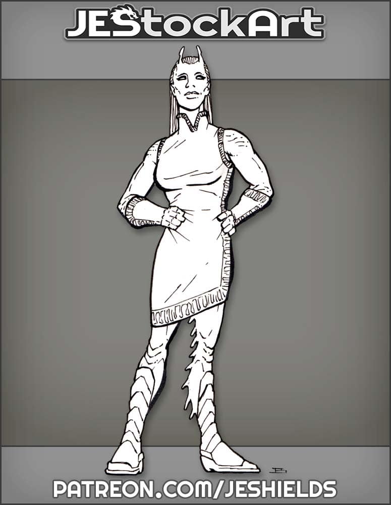 Alien Lady In Dress With Antennae by Jeshields