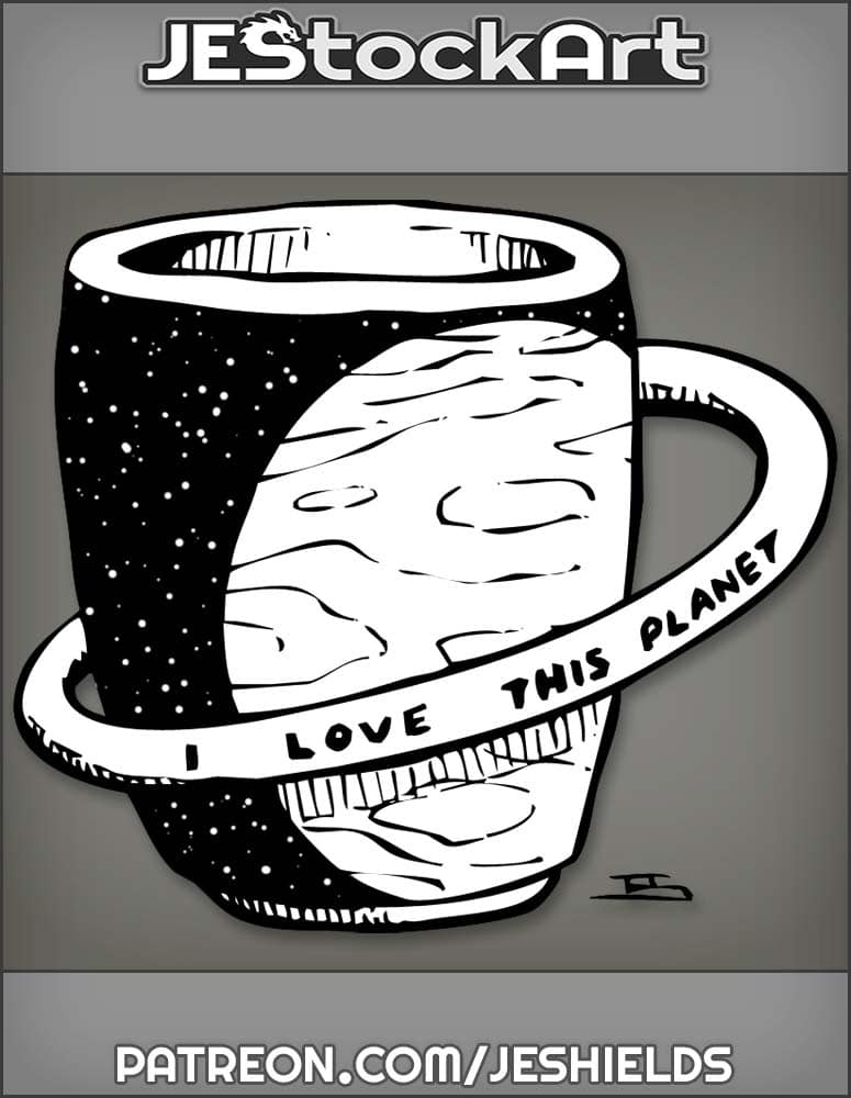 Alien Planet Coffee Cup Memento With Ring Handle by Jeshields