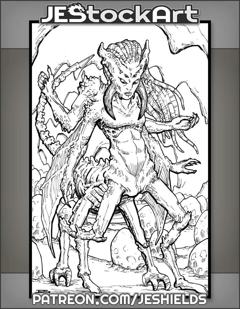 Alien Queen With Eggs In Lair by Jeshields