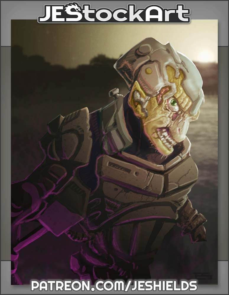 Armored Alien in Purple Glow by Jeshields
