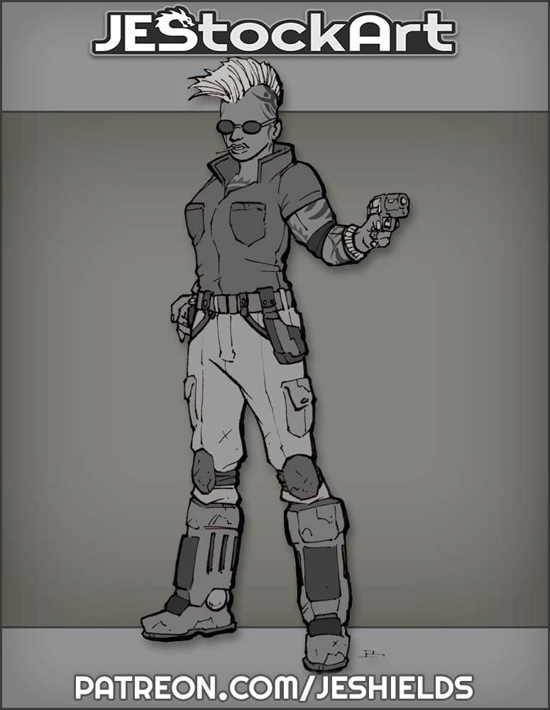 Douglas Female With Tattoos And Mohawk by Jeshields