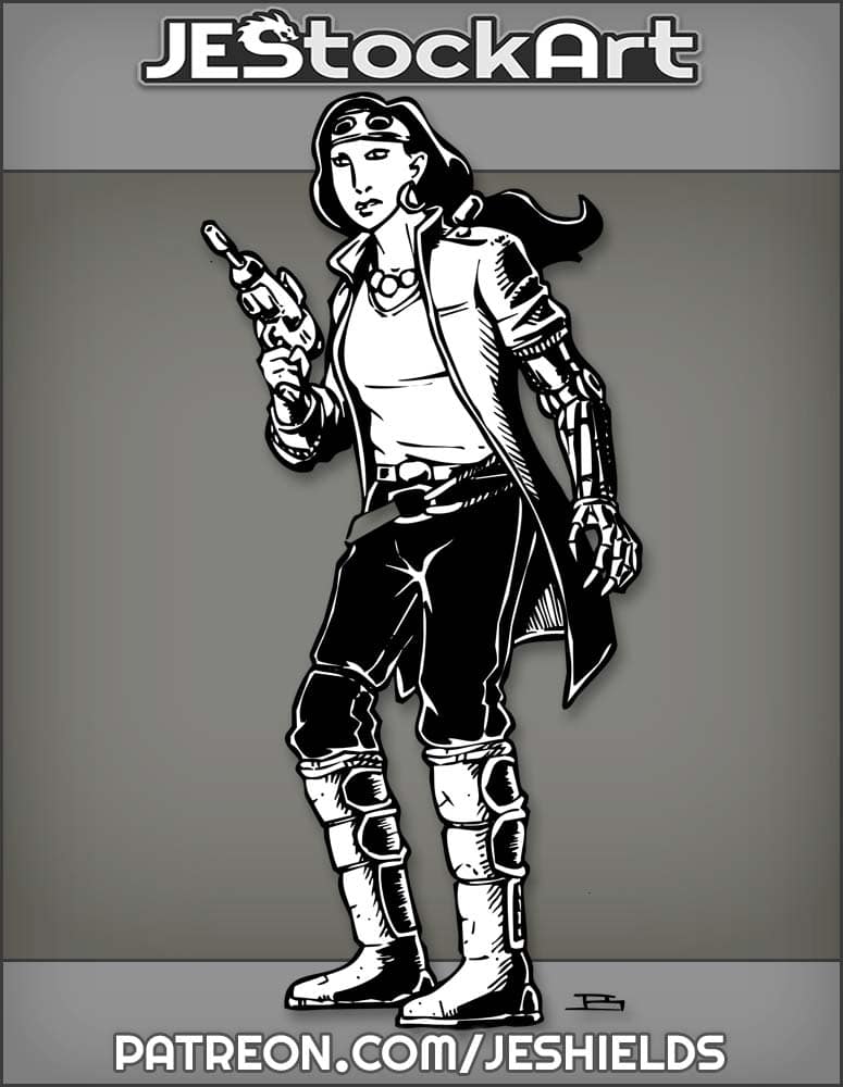 Female Alien Rogue Smuggler With Cybernetic Arm by Jeshields