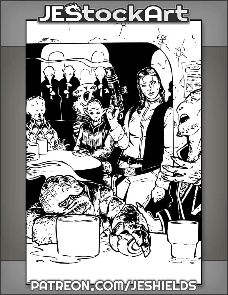 Female Merc In Space Cantina Hits Mark by Jeshields