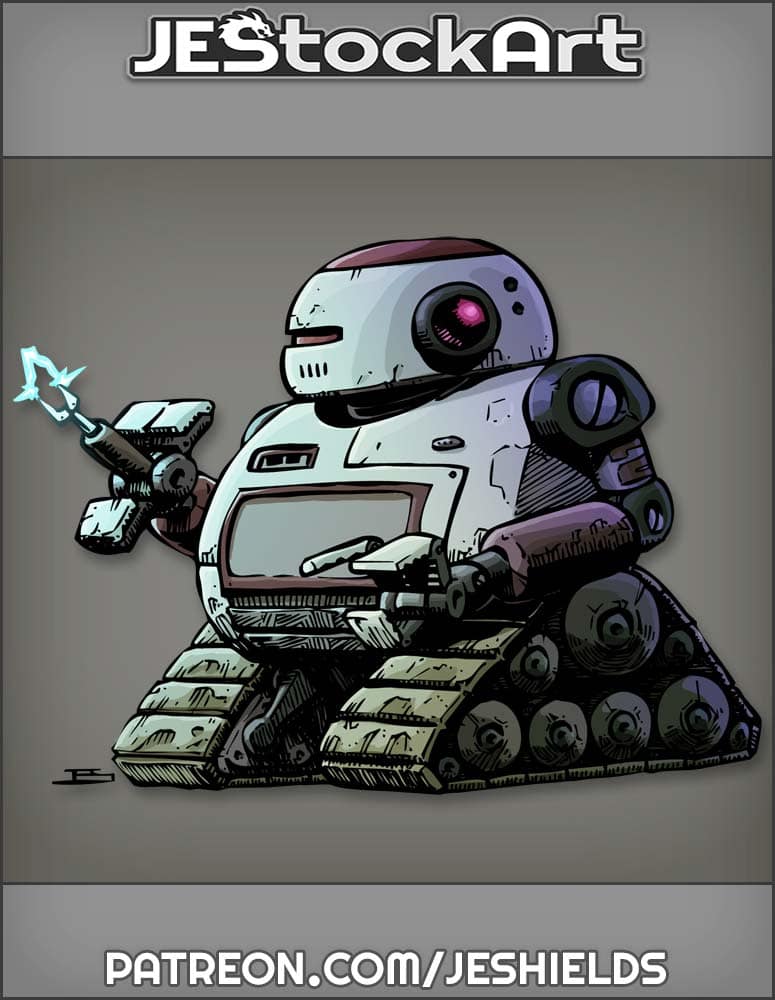 Mech Droid With Internal Weapon And Treads by Jeshields