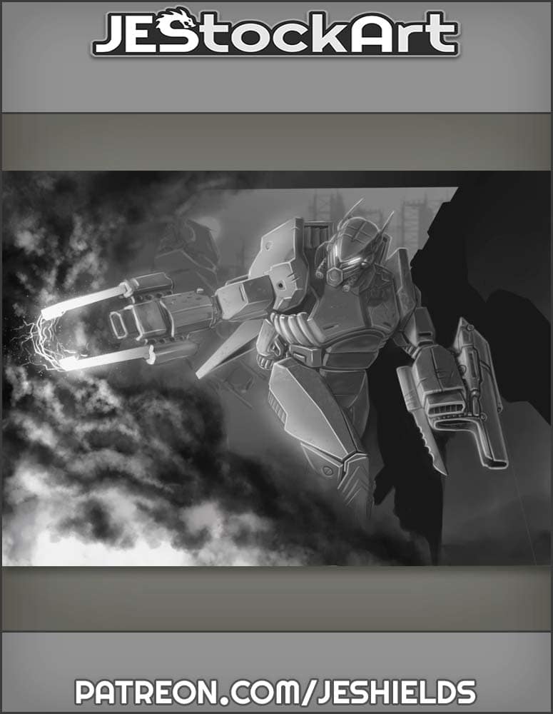 Mech Intruders inside Burning Building by Jeshields