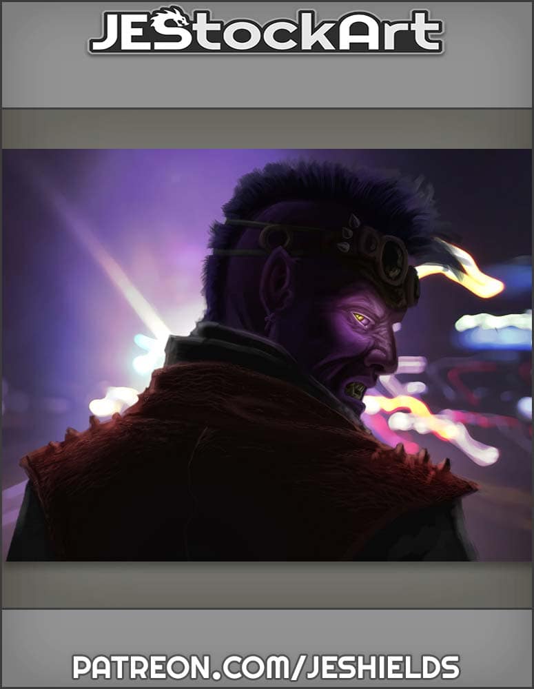 Night Punk with Blue Eyes In Jacket by Jeshields