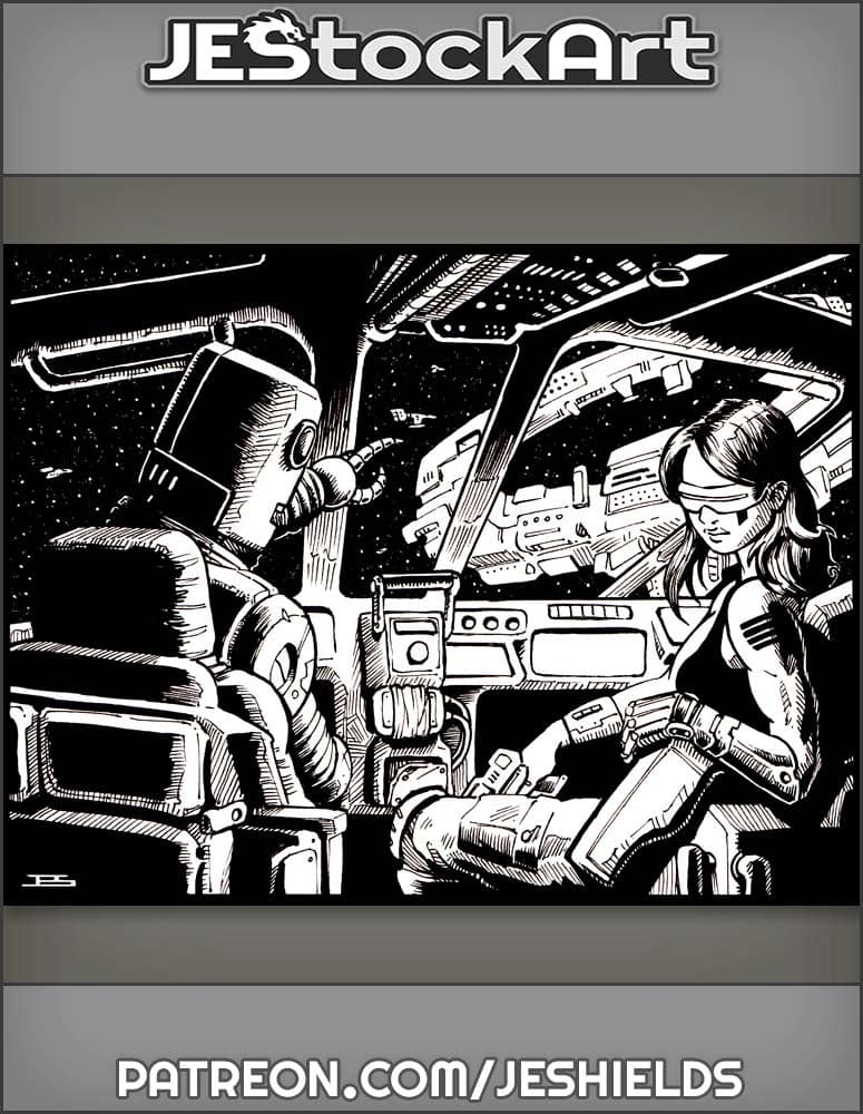 Space Merc With Robot Co Pilot Approach Station by Jeshields