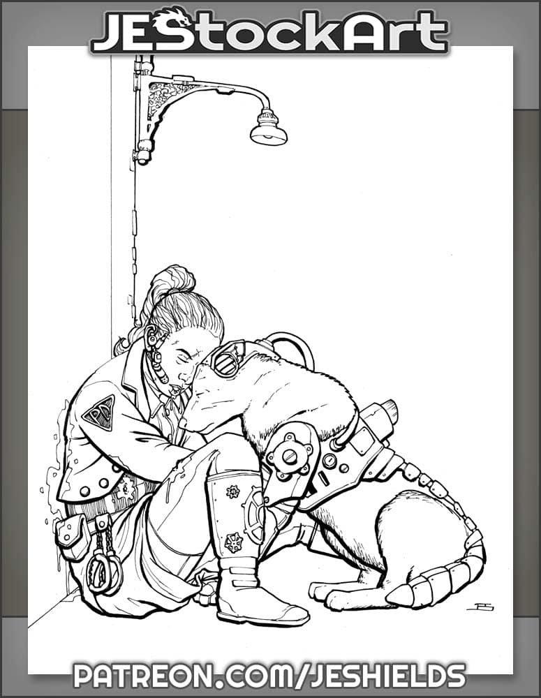 Wounded Officer With Dog by Jeshields